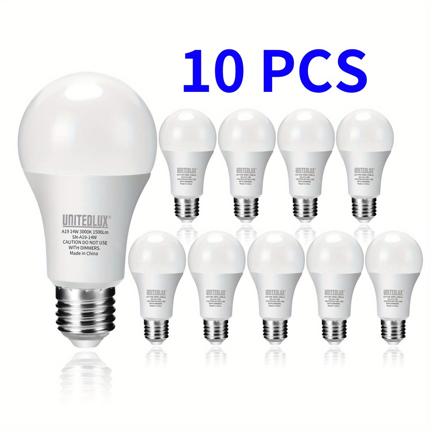 10pcs LED Light Bulbs 14W (100W Equivalent), A19 E26 LED Light Bulbs, 1500Lm CRI90+ Light Bulbs For Home Lighting Decor