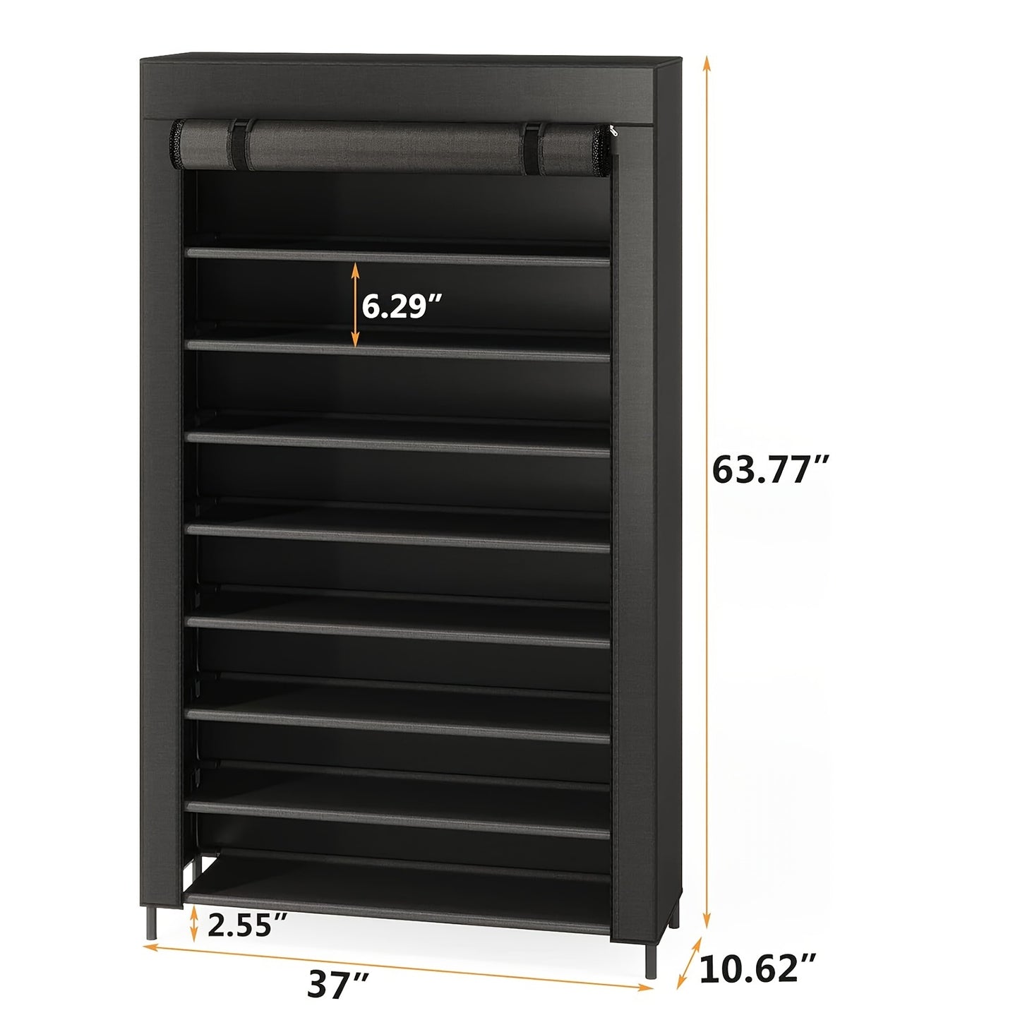 Large Capacity Shoe Shelf, Upgraded 10 Tiers Shoe Rack, Tall Shoe Organizer for 50 Pairs, Space Saving Shoe Storage Rack