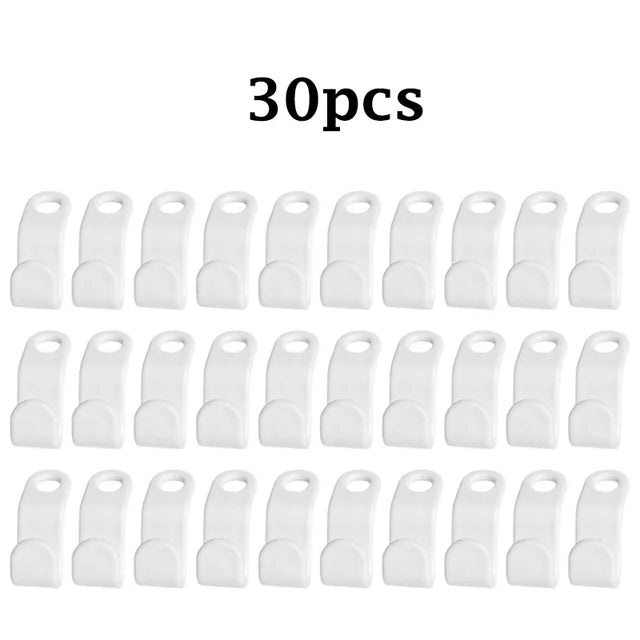 10/30/60pcs Mini Clothes Hanger for Closet Connector Hooks Cascading Plastic Wardrobe Coat Organizer Rack Holder Space Saving