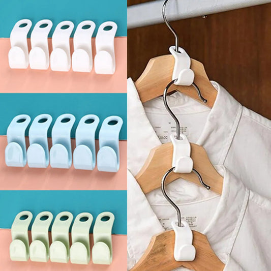 10/30/60pcs Mini Clothes Hanger for Closet Connector Hooks Cascading Plastic Wardrobe Coat Organizer Rack Holder Space Saving