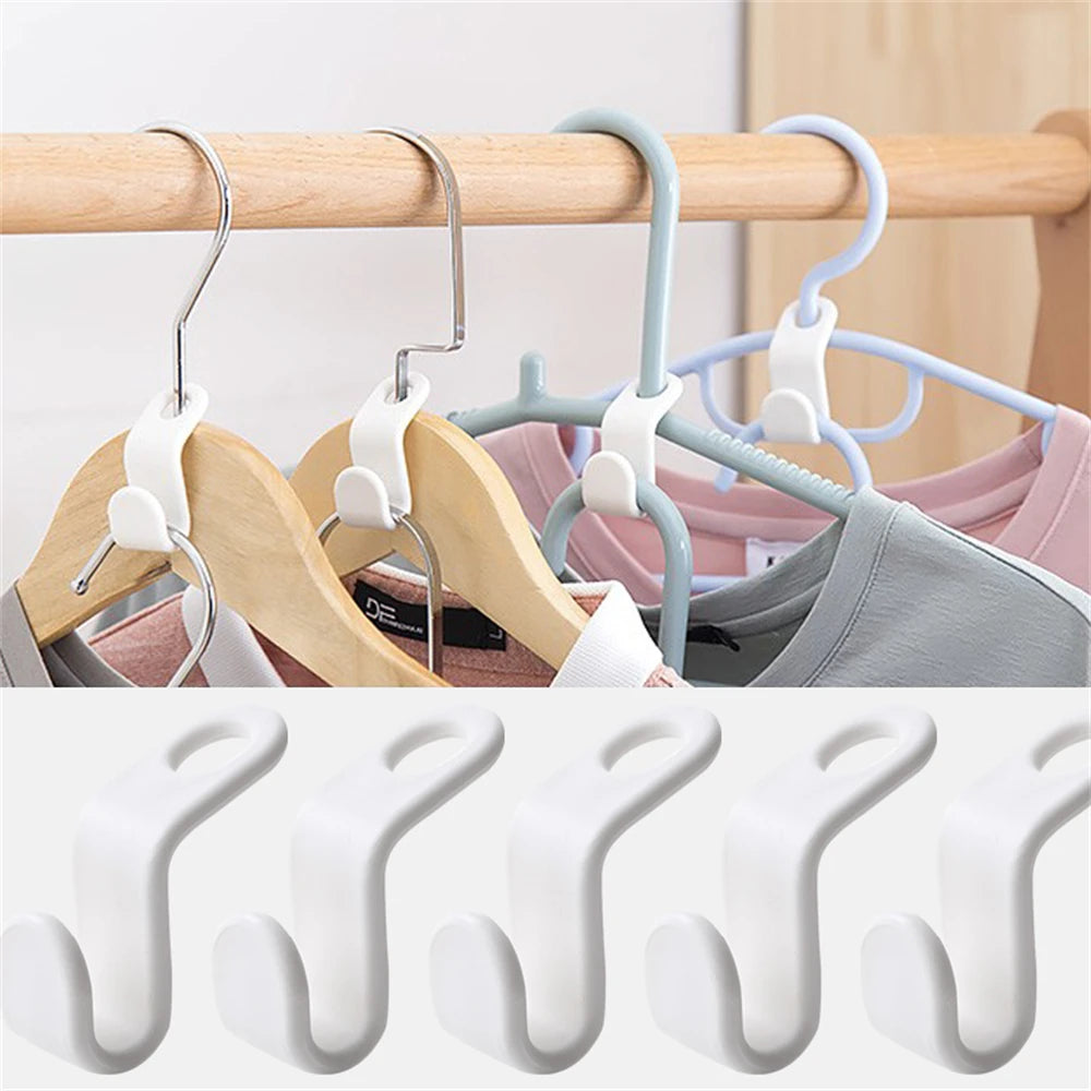 10/30/60pcs Mini Clothes Hanger for Closet Connector Hooks Cascading Plastic Wardrobe Coat Organizer Rack Holder Space Saving