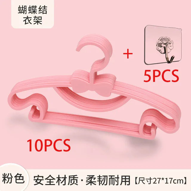 10pcs Portable Children Coats Storage Hanger Closet Organizer Baby Hangers Display Hangers Windproof Kids Clothes Hanger Racks