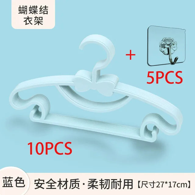 10pcs Portable Children Coats Storage Hanger Closet Organizer Baby Hangers Display Hangers Windproof Kids Clothes Hanger Racks