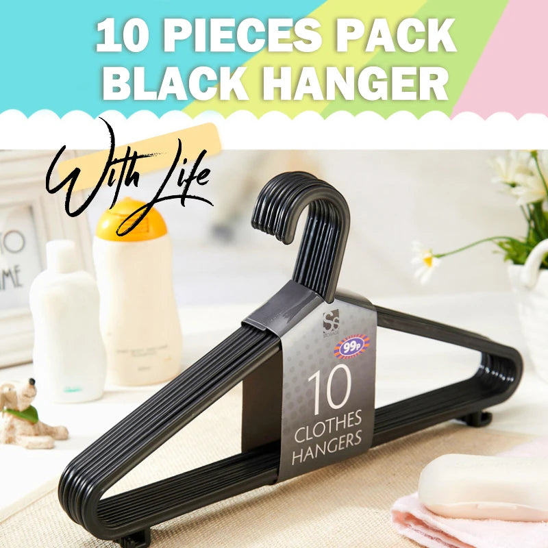 10pcs/set Black Wardrobe Hangers for Clothes Rack Multi-function Closet Wardrobe Organizer for Clothes Coat Dry Rack