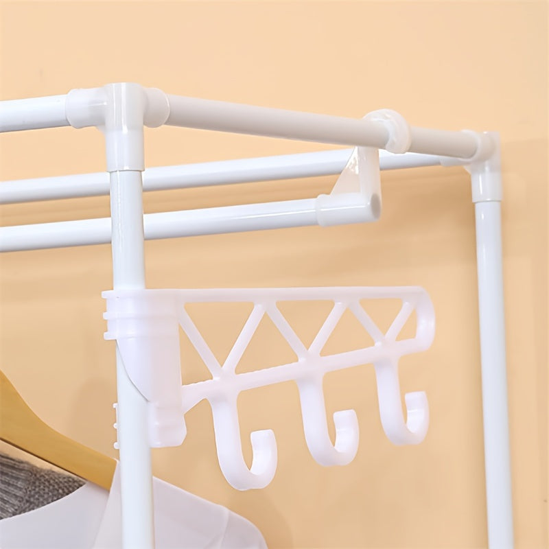 Metal Portable Closet Organizer with 8 Shelves and Hanging Rod, Durable Wardrobe Storage Rack for Clothes and Accessories, Free Standing Clothing Rack without Golden Pipes, Portable Closets