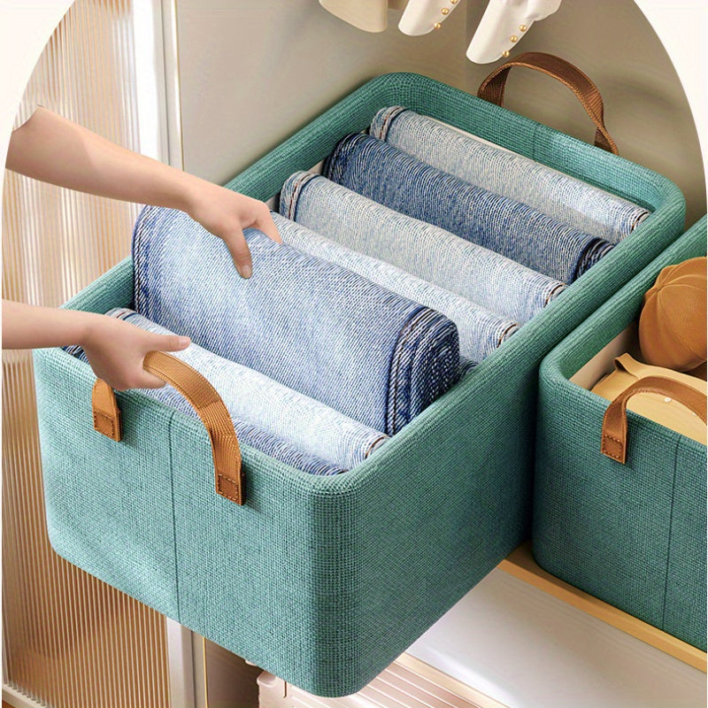 1pc Clothes Storage Box With Cover, Storage Basket For Clothes, Blankets, Toys, Dustproof Wardrobe Organizer, Space Saving Storage And Organization Of Closet, Bedroom, Home, Dorm, Bedroom Accessories