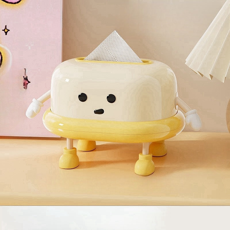 1 cute tissue box for household use, cream style quality tissue box for living room, toilet spring automatic lifting creative drawing box, toiletries