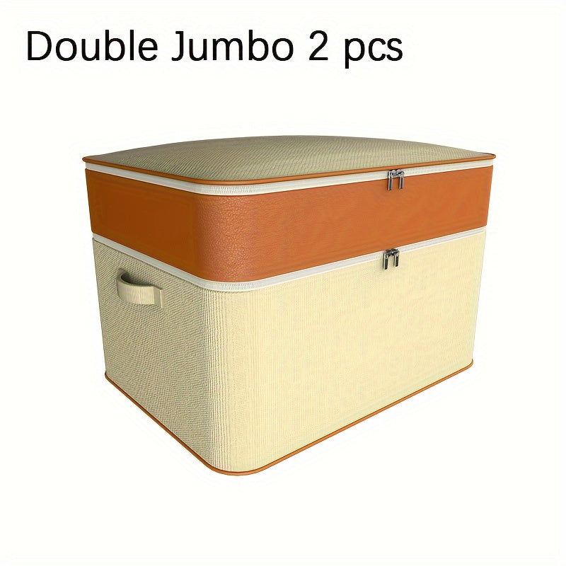 2-Pack Extra Large Stackable Storage Box, Suitable for Clothes, Shoes and Sundries, Polyester Fiber, Multi-Functional Storage Box, Suitable for Home, Dormitory, Wardrobe, Bedroom, Travel and Relocation