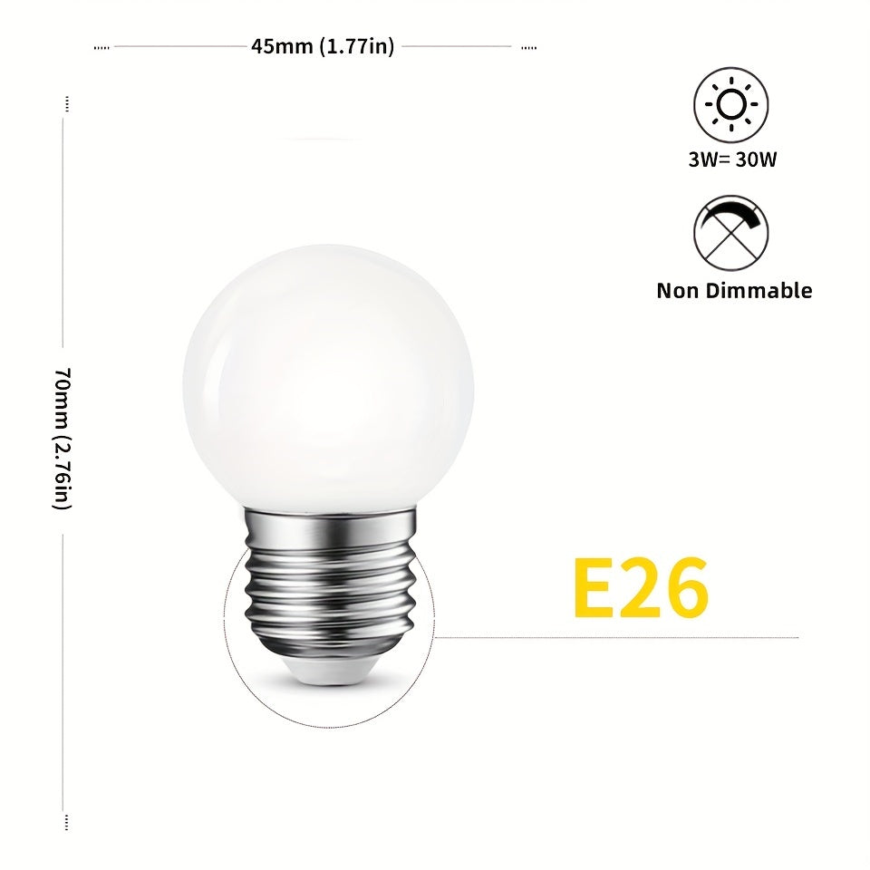 5pcs E26 3W LED Bulbs Are Equivalent To 30W Incandescent Lamps, Cold White 6000K Warm White 3000K 300 Lumen Ultra-bright Bulb Lamps Are Applicable To Living Room, Kitchen, Bedroom And Office