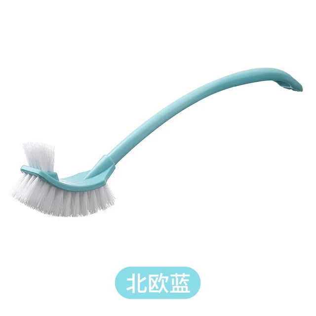 1PC Toilet Brush Dead Corner Decontamination Cleaning Double Side Curved Plastic Brush Toilet Bathroom Plastic Long Handle Brush