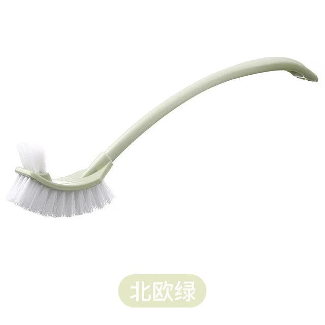 1PC Toilet Brush Dead Corner Decontamination Cleaning Double Side Curved Plastic Brush Toilet Bathroom Plastic Long Handle Brush