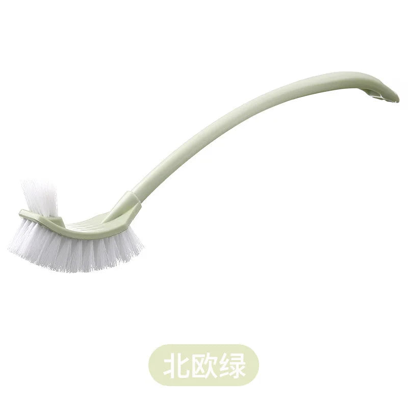 1PC Toilet Brush Dead Corner Decontamination Cleaning Double Side Curved Plastic Brush Toilet Bathroom Plastic Long Handle Brush