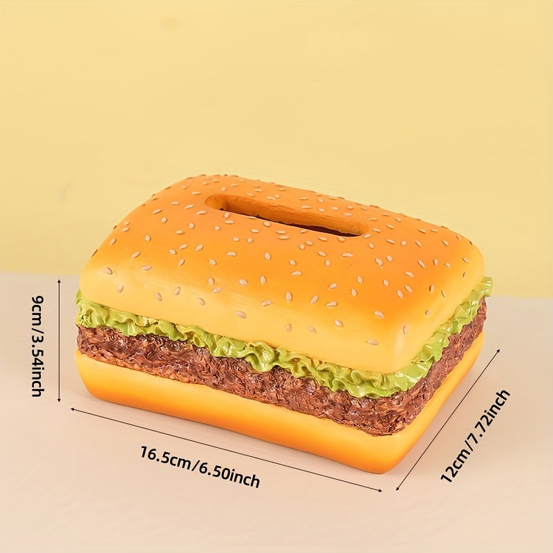 1pcs hamburger tissue box, creative n retro living room draw paper box, home fun decorations placed a birthday gift, cute wacky novelty furniture supplies