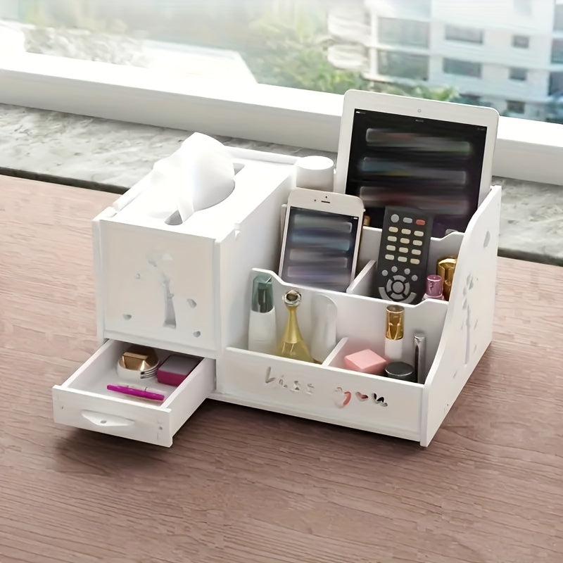 Tissue Box Living Room Multi-functional Remote Control Tabletop Collection And Arrangement Box Creative Household Coffee Table Napkin Box Draw Paper Box, Bedroom Cosmetics Collection Box