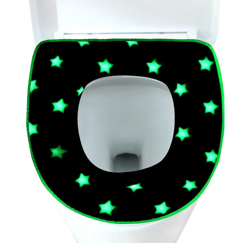 1pcs Luminous Toilet Seat Cover Soft Warm Mat Removable Zipper Cover Washable Lid Pads Universal Bathroom Toilet Accessories