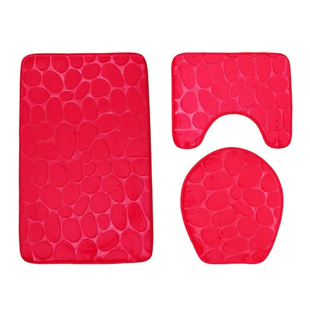 2/3 PC  Bathroom Bath Mat Set Toilet Soft Non Slip 2PCS Bath Mat Bathroom Rug Shower Carpets Set Toilet Lid Cover Floor Mats