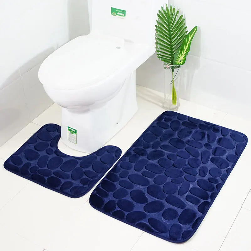 2/3 PC  Bathroom Bath Mat Set Toilet Soft Non Slip 2PCS Bath Mat Bathroom Rug Shower Carpets Set Toilet Lid Cover Floor Mats