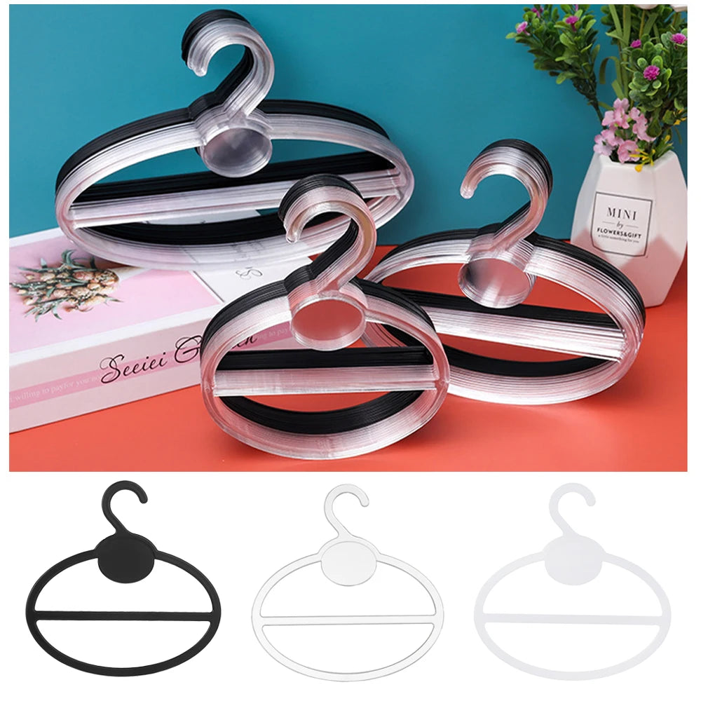 20Pcs Elliptic Coat Hanger Oval Scarf Shawl Holder Organizer Racks Belt Tie Display Shelf Space Saving Home Closet Organizer