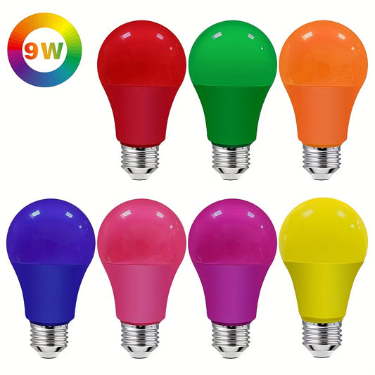 A19 LED Colored Light Bulbs, 9Watts (60W Equivalent), E26 Base, For Wedding Halloween Christmas Party Bar Mood Ambiance Decor 1Pack