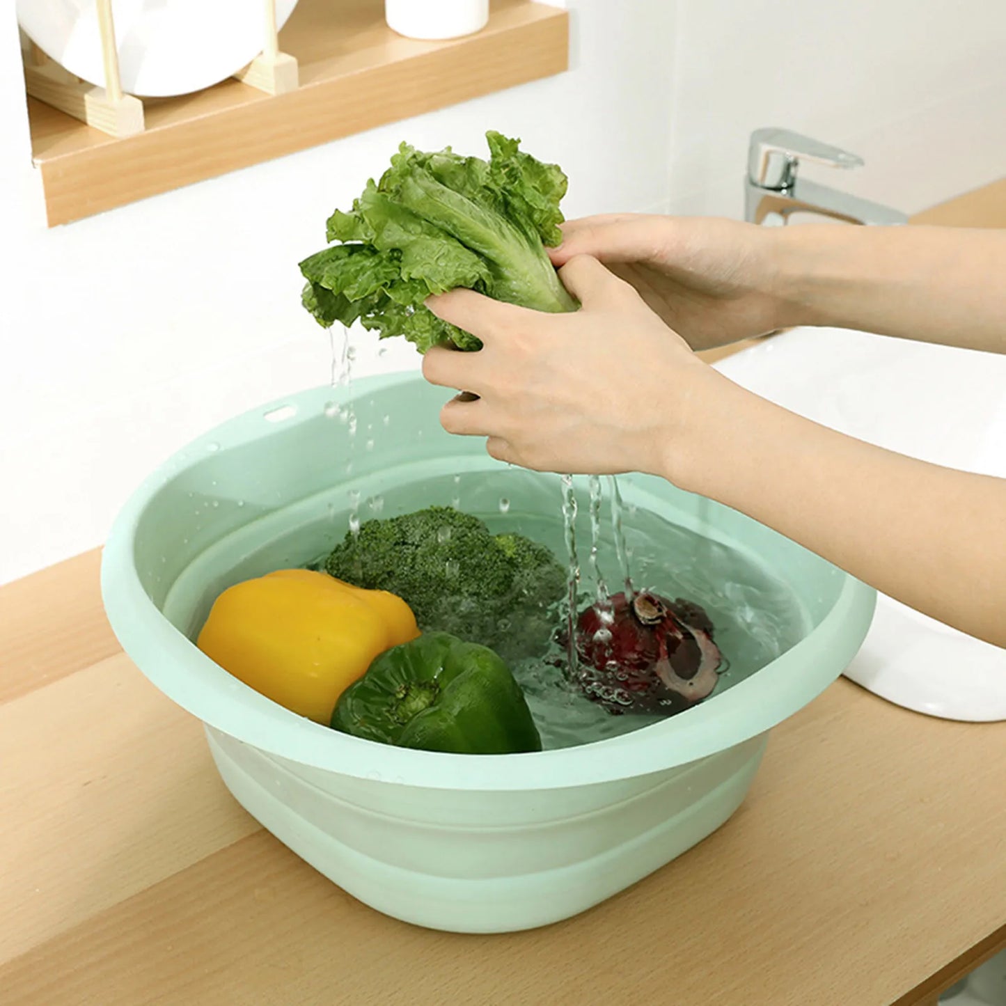 26cm Foldable Washbasin Portable Plastic Basins Laundry Tub Durable Bathroom Kitchen Accessories Picnic Cleaning Tool