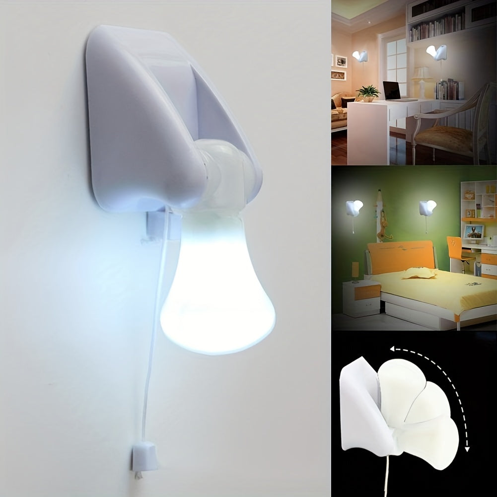 1Pc Small Battery Powered Night Light, Mini Pull Wire Bulb, Home Bedside Cabinet Light. Gift For Birthday\u002FEaster\u002FBoy\u002FGirlfriend