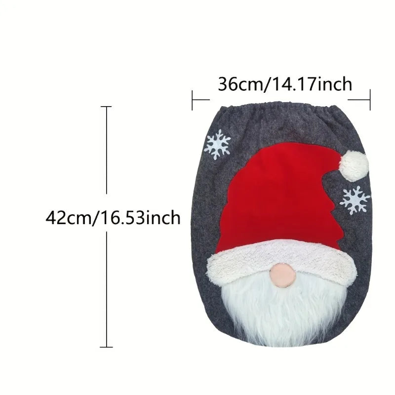 2pcs Christmas Bathroom Mats Sets: Santa Toilet U-Shape Mat, Toilet Lid Cover Pad, and More - Perfect for Christmas Decor!