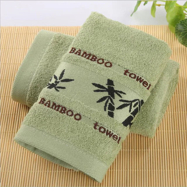 2pcs Set Pure 100% Cotton Towel High Quality Face Bath Towels Set Bathroom Soft Feel Highly Absorbent Shower Hotel Towels Set