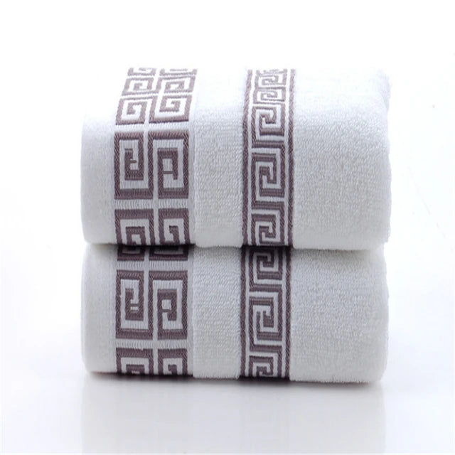 2pcs Set Pure 100% Cotton Towel High Quality Face Bath Towels Set Bathroom Soft Feel Highly Absorbent Shower Hotel Towels Set