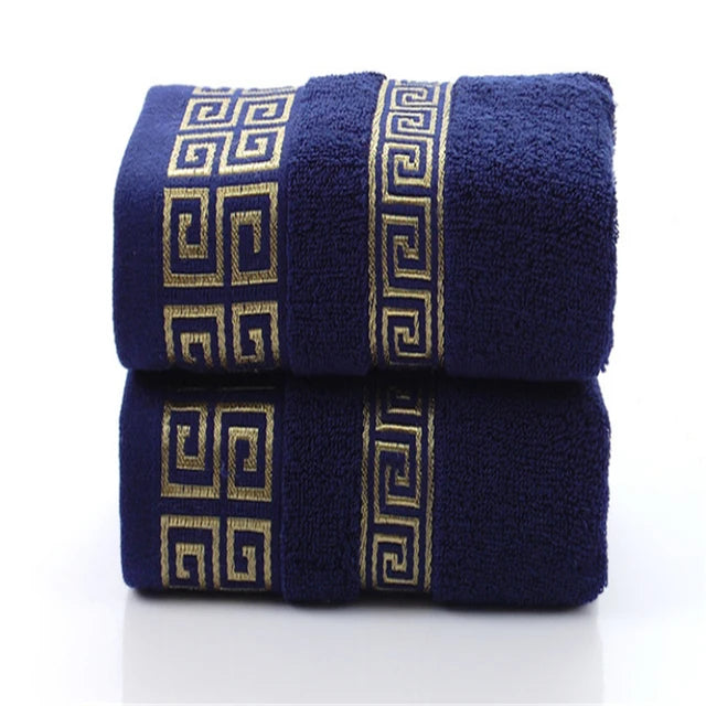 2pcs Set Pure 100% Cotton Towel High Quality Face Bath Towels Set Bathroom Soft Feel Highly Absorbent Shower Hotel Towels Set