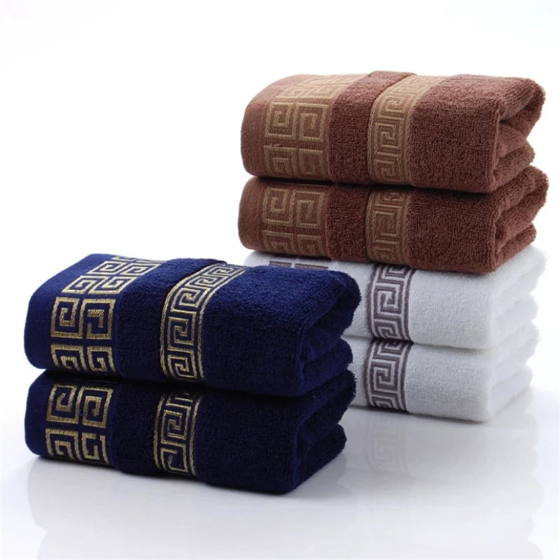 2pcs Set Pure 100% Cotton Towel High Quality Face Bath Towels Set Bathroom Soft Feel Highly Absorbent Shower Hotel Towels Set