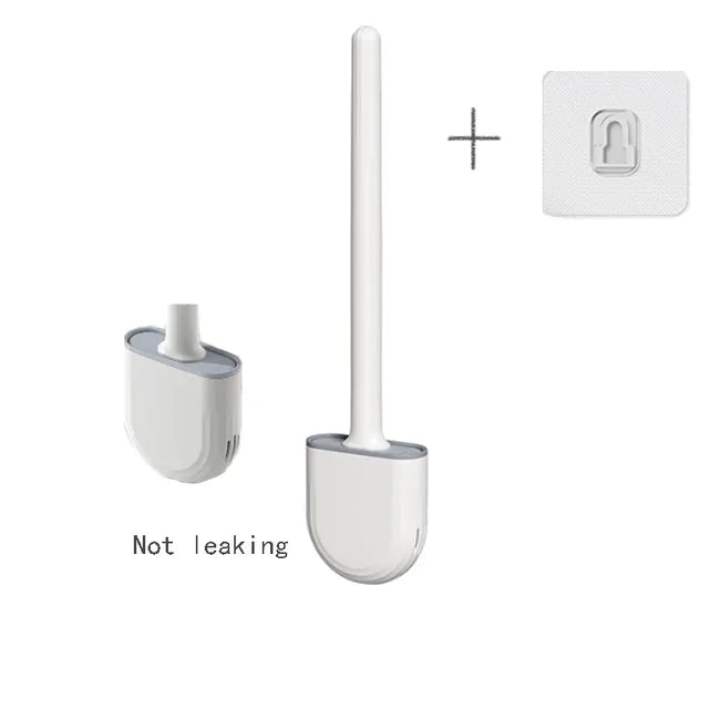 3 In1 Toilet Brush Silicone Wall Mounted Multi-functional Cleaning Tools with Bracket Home Bathroom Accessories Sets Wc