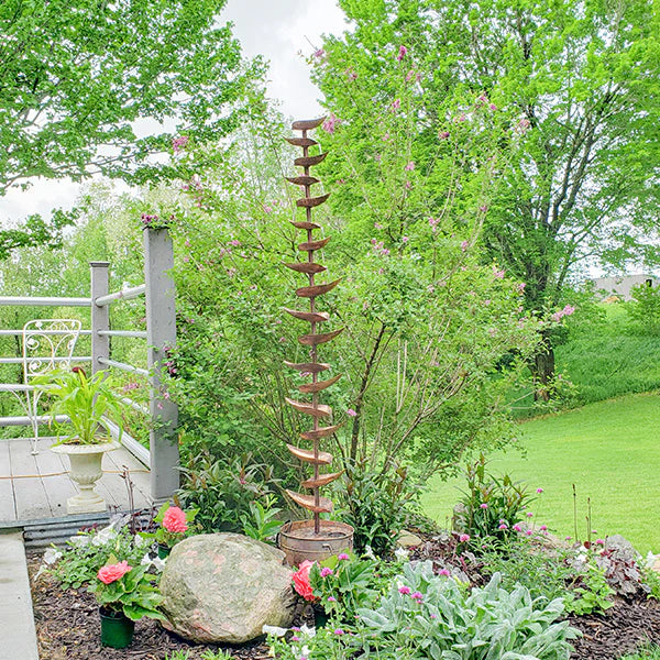 65 Inch Tall Cascading Leaf Garden Fountain