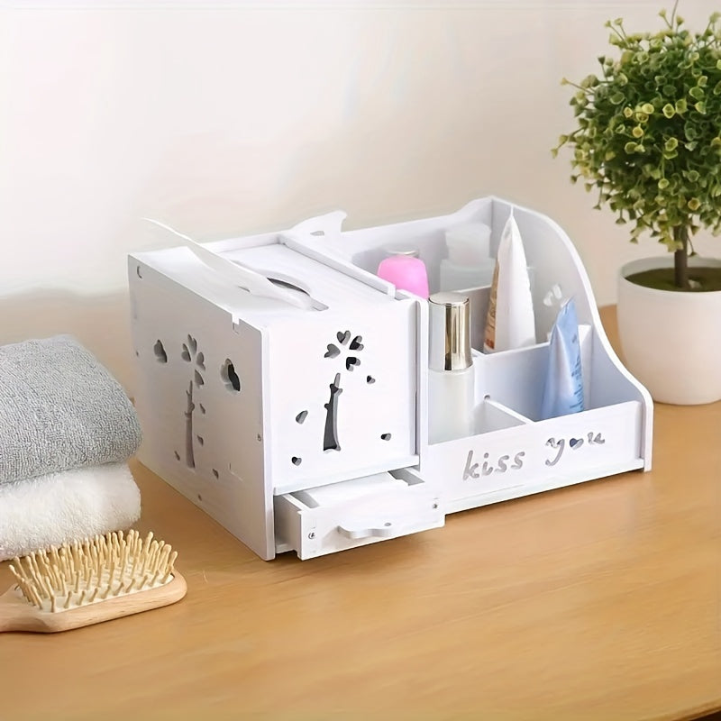 Tissue Box Living Room Multi-functional Remote Control Tabletop Collection And Arrangement Box Creative Household Coffee Table Napkin Box Draw Paper Box, Bedroom Cosmetics Collection Box