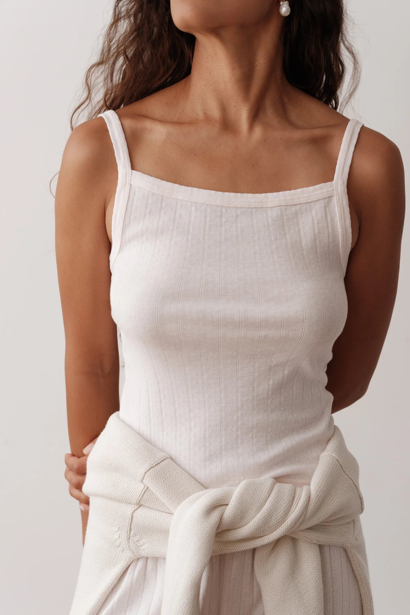 The Pointelle Square Neck Tank