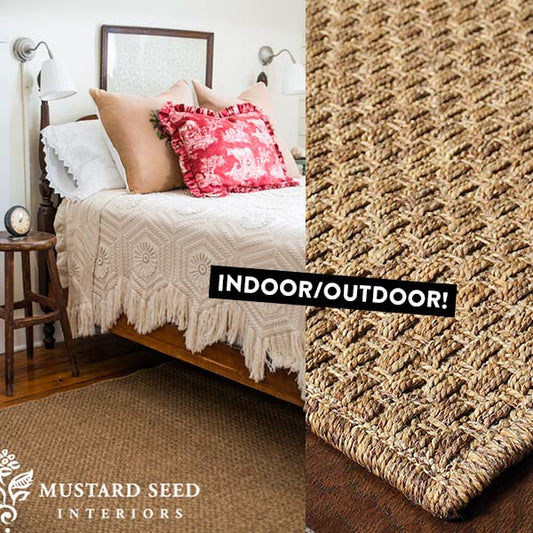 Indoor/Outdoor Jute Inspired Rug, Choose Your Size/Color