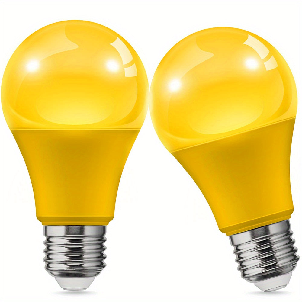 2pc\u002F4pc\u002F8pcs Yellow LED Bug Light Bulbs, 9W Bug Lights, 60W Equivalent, AC 110-240V, Amber Porch Light Bulb, Non-Attracting, Not-Dimmable, Ideal For Halloween, Xmas, Birthday Party, Porch, Home Lighting, Party Decoration, Holiday Lighting