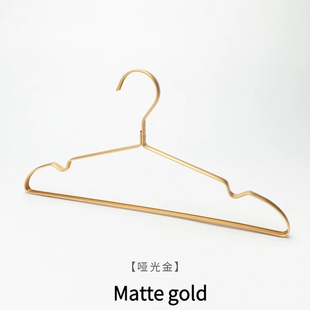 5/10pcs Matte Gold Clothes Hanger Aluminum Alloy Clothing Drying Rack Anti -slip Dress Towel Coat Hangers Wardrobe Organizer