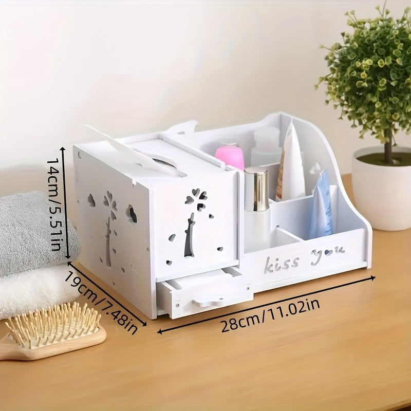 Tissue Box Living Room Multi-functional Remote Control Tabletop Collection And Arrangement Box Creative Household Coffee Table Napkin Box Draw Paper Box, Bedroom Cosmetics Collection Box