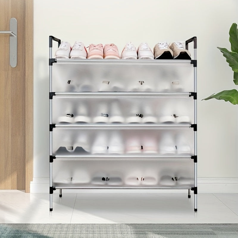 1pc Simple Dust-proof Shoe Rack, Multi-layer Assembly Simple Storage Rack, Multi-functional Household Economical Space-saving Shoe Cabinet At The Door