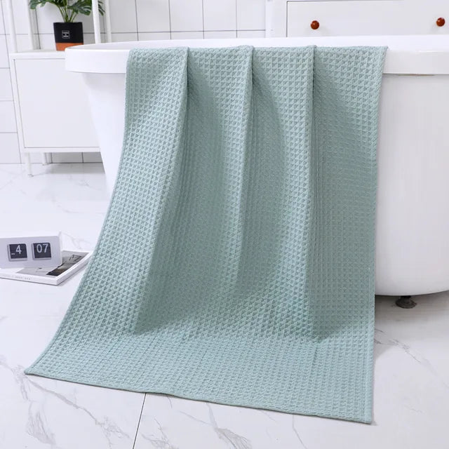 70x140CM Cotton Waffle Bath Towel Enlarged Thickened Absorbent Fast-Drying Household Male And Female Couple Beach Towel