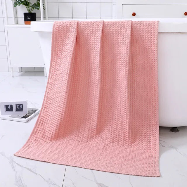 70x140CM Cotton Waffle Bath Towel Enlarged Thickened Absorbent Fast-Drying Household Male And Female Couple Beach Towel