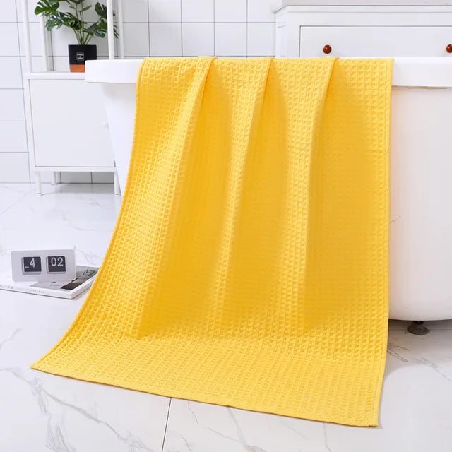 70x140CM Cotton Waffle Bath Towel Enlarged Thickened Absorbent Fast-Drying Household Male And Female Couple Beach Towel