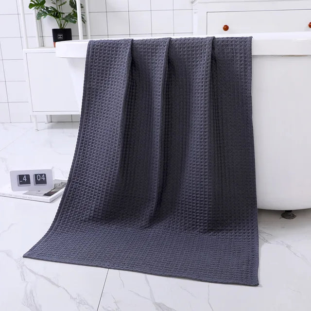 70x140CM Cotton Waffle Bath Towel Enlarged Thickened Absorbent Fast-Drying Household Male And Female Couple Beach Towel