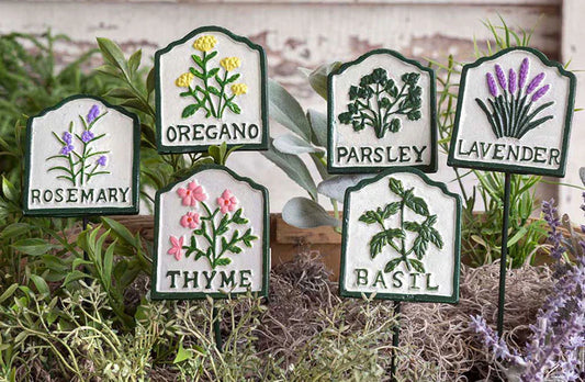 Vintage-Inspired Herb Garden Stakes, Set of 6