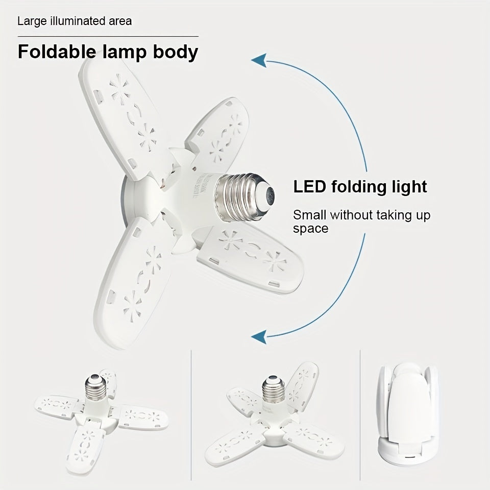 1pc LED Garage Light, Mini Deformable LED Garage Ceiling Lights, Adjustable LED Garage Light Bulb For Garage, Workshop, Workbench, Barn, Warehouse