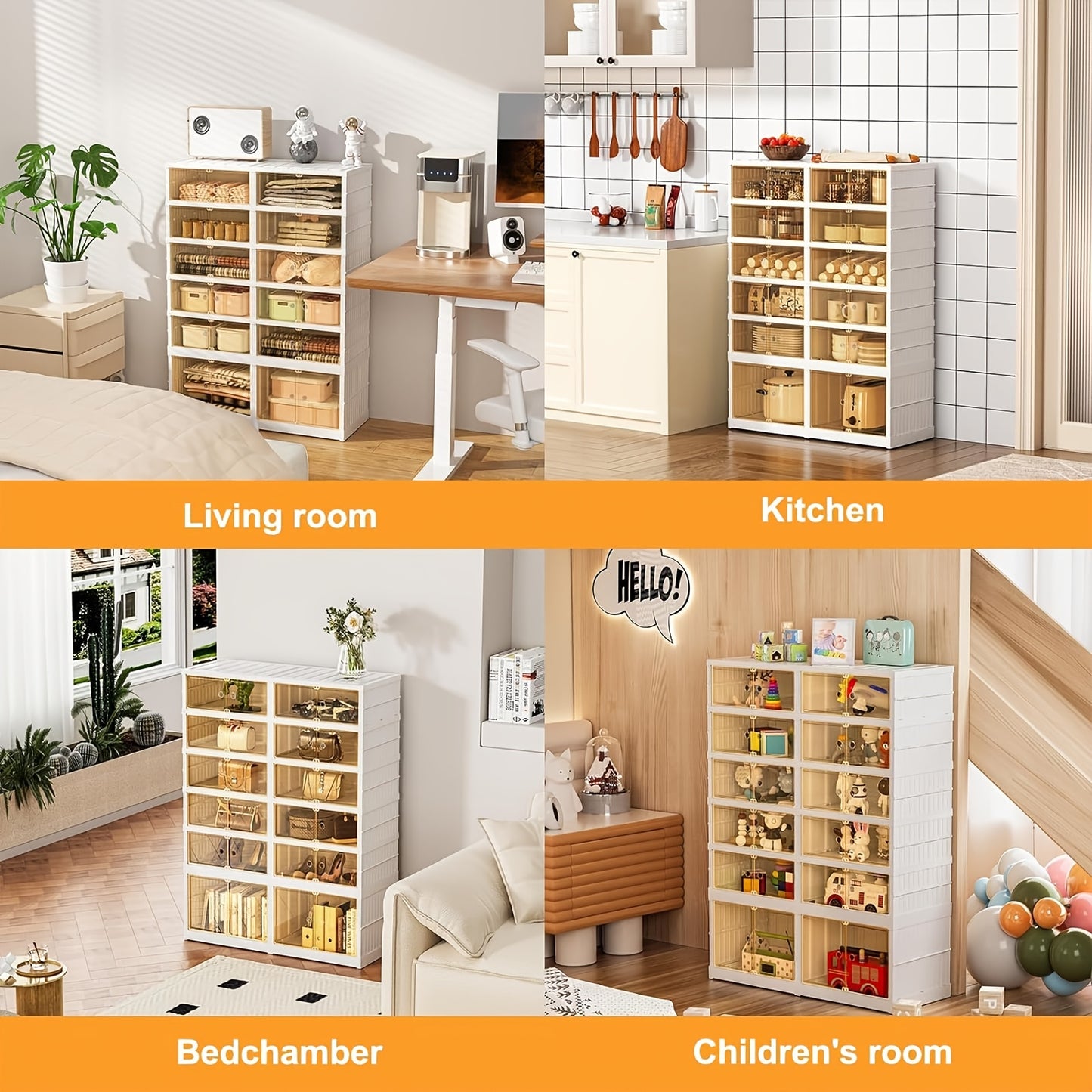 1 pcs 3\u002F9 Layers Home Decorations Display Rack Big Capacity Storage Cabinet Plastic Foldable Shoe Shelf Collapsible Clear Shoe Boxes Stackable with Door Easy Assembly Living Room Stuff