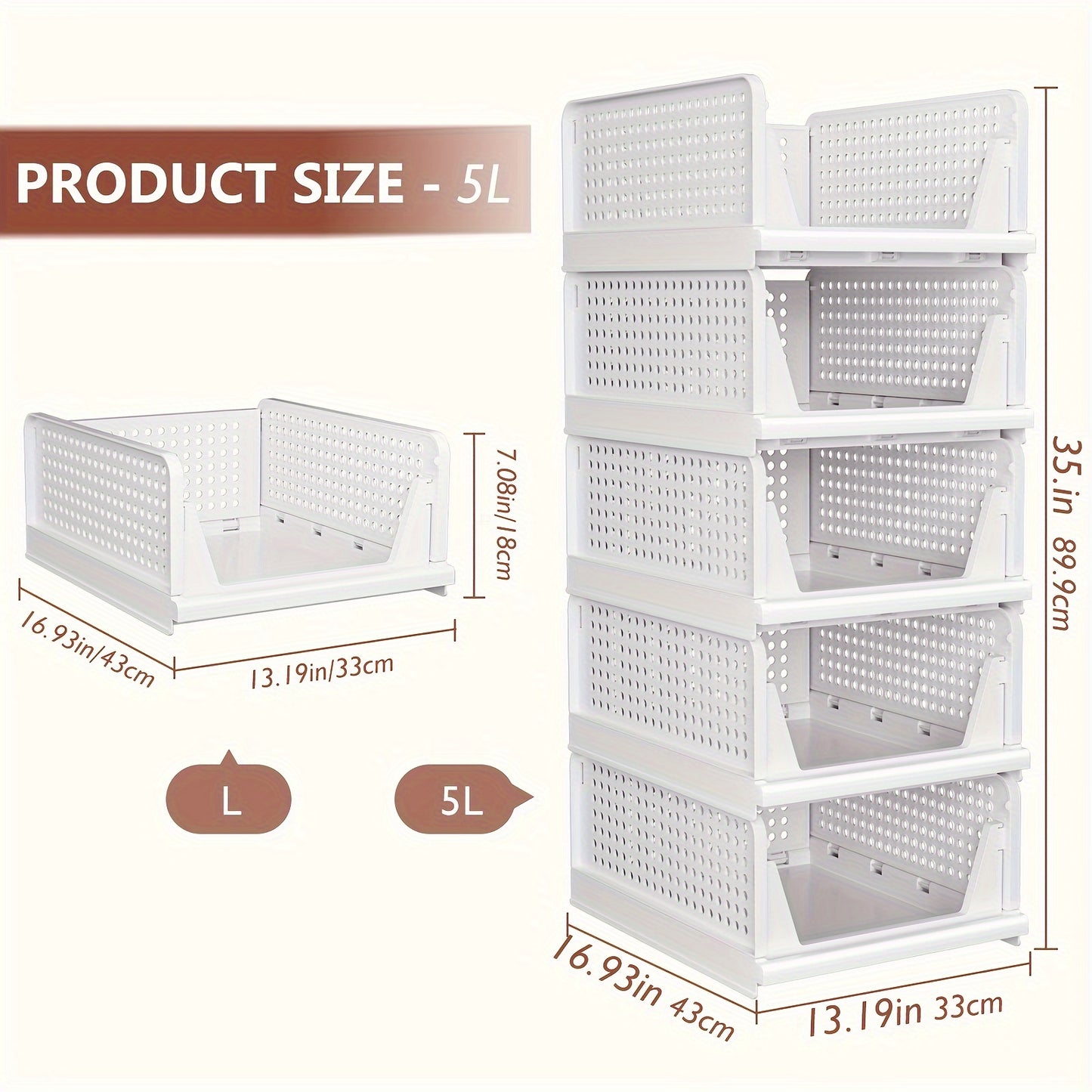 Foldable closet storage box, stackable storage box, plastic drawers, basket wardrobe, closet storage cabinet, kitchen, bathroom, office