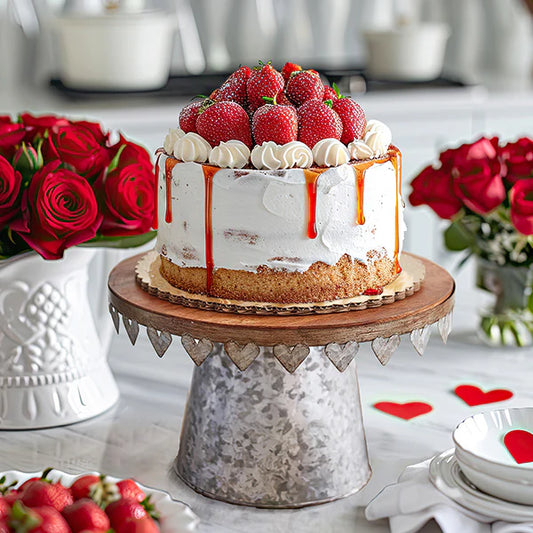 Galvanized Heart Dessert Stand