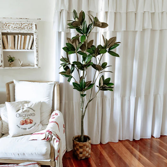 71 Inch Faux Magnolia Tree with White Buds