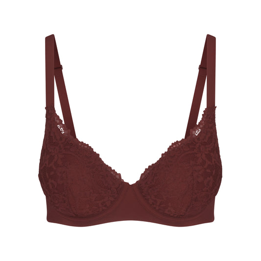 Fits Everybody Lace Full Coverage Bra | Oxblood